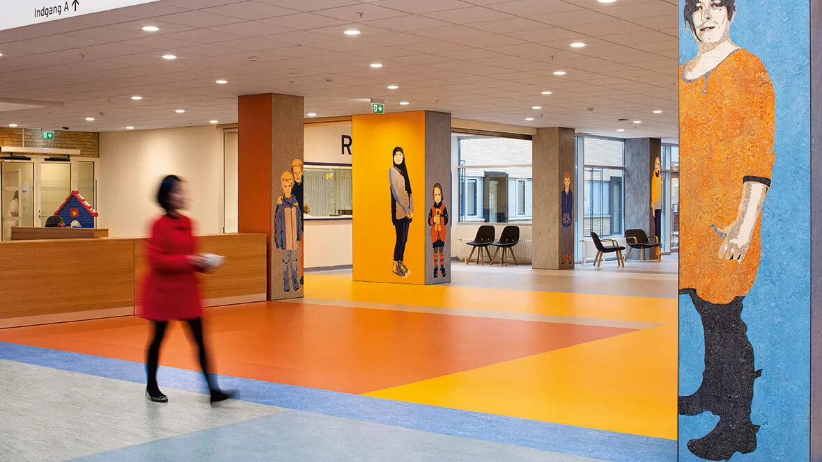 Marmoleum flooring in the Abenra Hospital in Denmark 