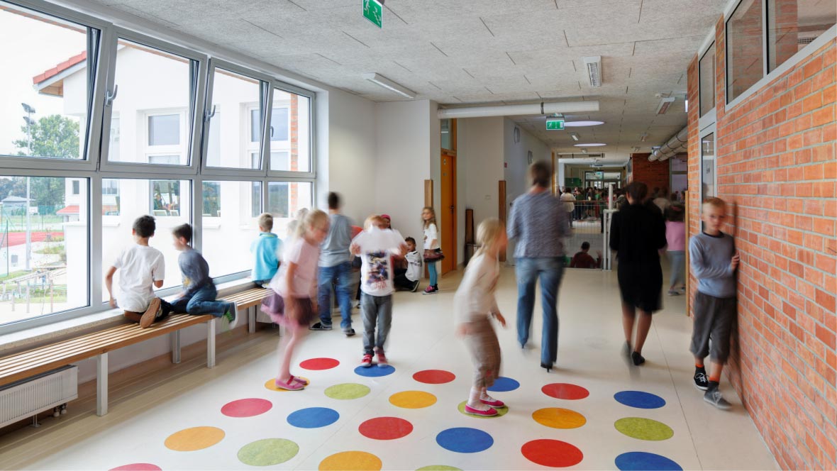 school - marmoleum flooring