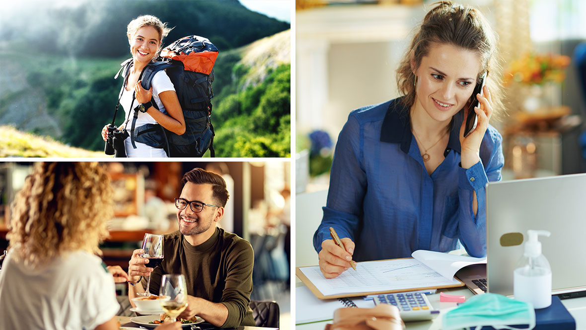Neuer Alltag - Wandern, Home Office, Social Distancing Neuer Alltag - Wandern, Home Office, Social Distancing